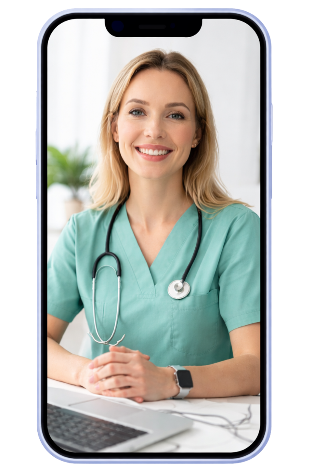Healthcare professional on telemedicine platform
